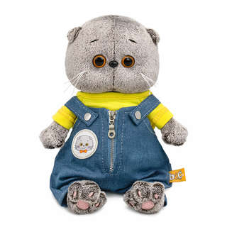 Кот Басик baby в комбинезоне 'Деним', 20 см, BudiBasa