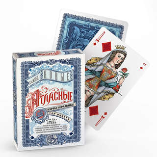 Игральные карты 'Новые атласные №19', 56 карт, синие