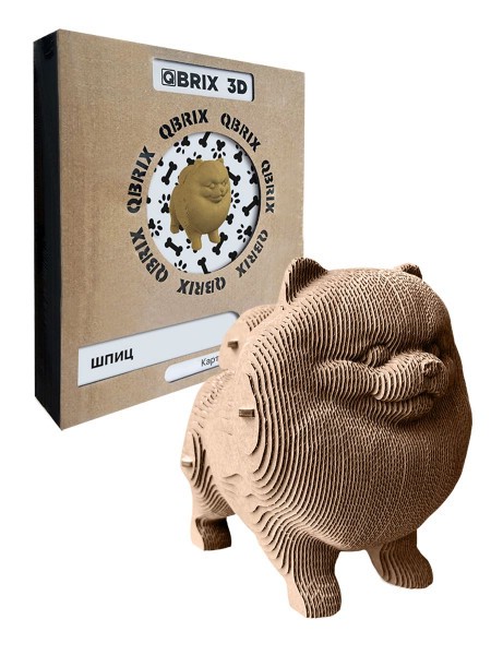 3D конструктор Шпиц, картон, 125 деталей, QBRIX 20099