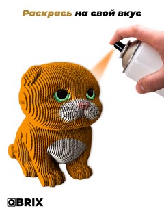 3D конструктор Милый котик, картон, 73 детали, QBRIX 20102 6