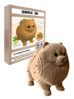 3D конструктор Игривый Шпиц, картон, 72 деталей, QBRIX 20104