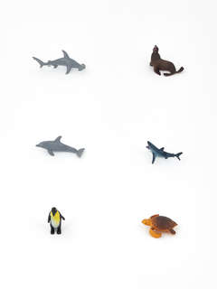 Морские обитатели: Набор 12 мини-фигурок животных в тубе 6