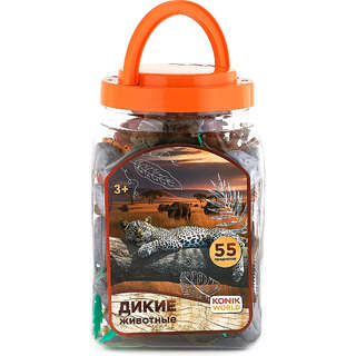 Дикий мир: Набор фигурок животных в ведёрке (средний)