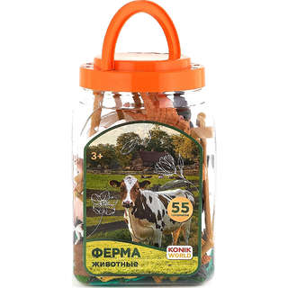 Ферма: Набор фигурок животных в ведёрке (средний)