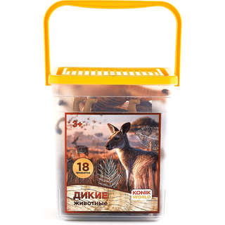 Дикий мир: Набор фигурок животных в ведёрке (большой)