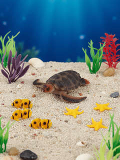 Морские обитатели: Набор фигурок животных в ведёрке (большой) 12