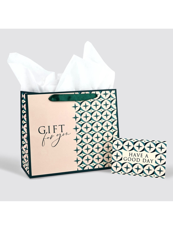 Пакет ламинированный двухсторонний «Геометрия», с тишью и открыткой, 23x27x11.5