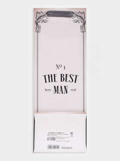 Пакет подарочный ламинированный под бутылку THE BEST MAN, 13x36x10 см 2