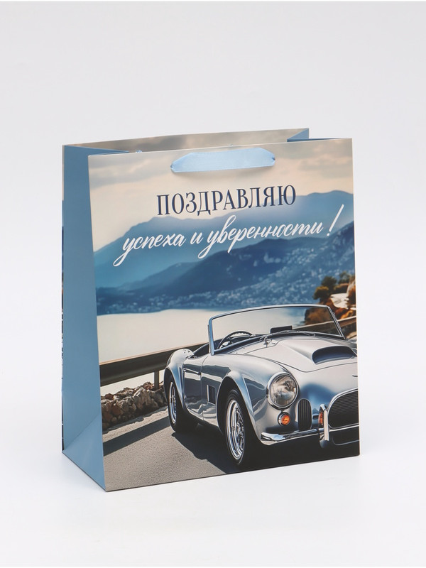 Пакет подарочный ламинированный «Поздравляю», 23 x 27 x 11,5 см