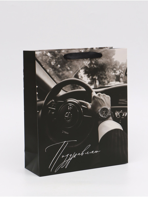 Пакет подарочный ламинированный «Поздравляю», 25,5 x 30 x 9 см