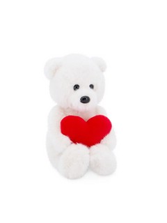 Медвежонок Тёпа Влюбленное сердце, 25 см, белый, Orange Toys