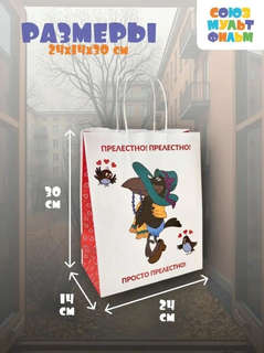 Пакет подарочный «Попугай Кеша. Прелестно», 24х14х30 см 3