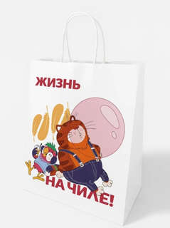 Пакет подарочный «Попугай Кеша. На чиле», 24х14х30 см
