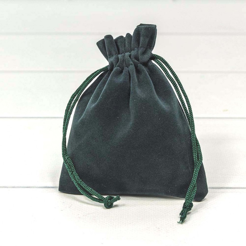 Мешочек бархатный 10х12 см, сине-зелёный