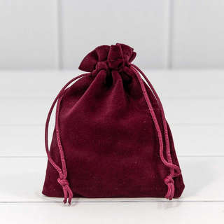 Мешочек бархатный 10х12 см, бордовый