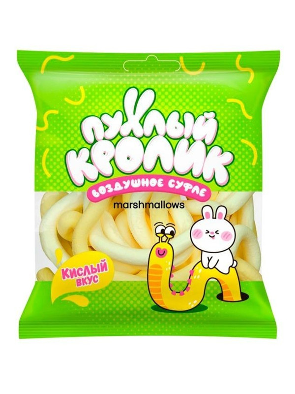 Воздушное суфле 'Пухлый кролик' Червячки, лимон, 40 г