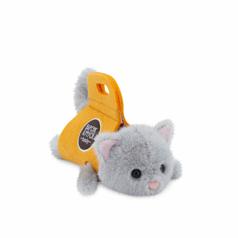 Котенок в переноске, 17 см, серый, мягкая игрушка Orange TOYS