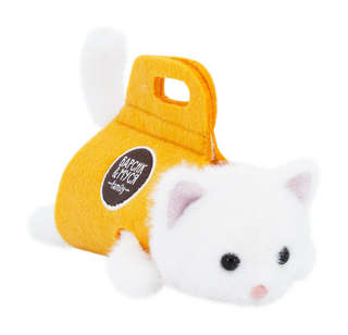 Котенок в переноске, 17 см, белый, мягкая игрушка Orange TOYS