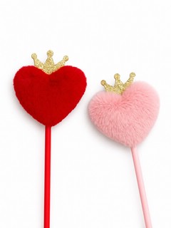 Ручка шариковая с помпоном 'Queen of hearts', микс. Цена за 1...
