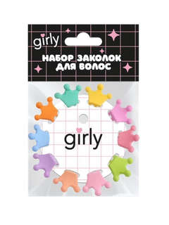 Набор заколок для волос GIRLY 10 шт. 'Корона', радуга 2