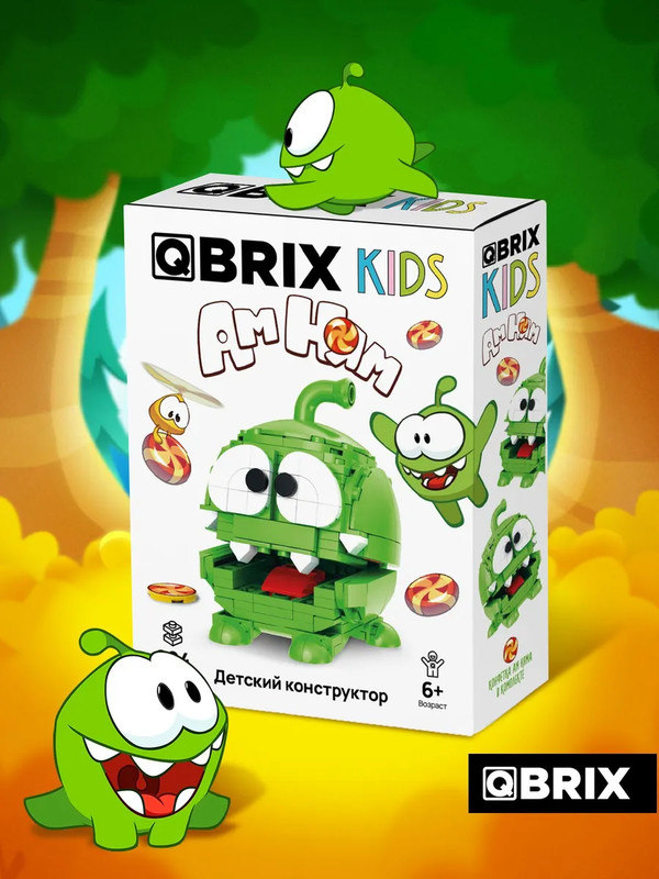 3D Конструктор 'Ам Ням' пластик, 204 детали, QBRIX KIDS 30061