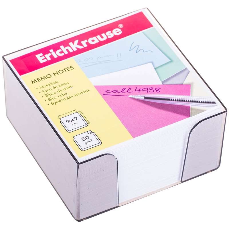 Блок для записи 9х9х5см, 500 л, пластиковый бокс, белый