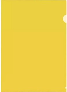 Папка-уголок Comix, А4, прозрачная, желтая