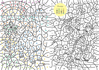 Мир динозавров. Цвета, символы, номера, Волшебная раскраска 5