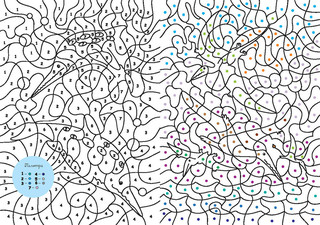 Мир динозавров. Цвета, символы, номера, Волшебная раскраска 6