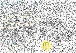 Мир транспорта. Цвета, символы, номера, Волшебная раскраска 6