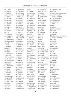 3000 словарных слов по всему курсу русского языка начальной школы. 1-4 классы 3