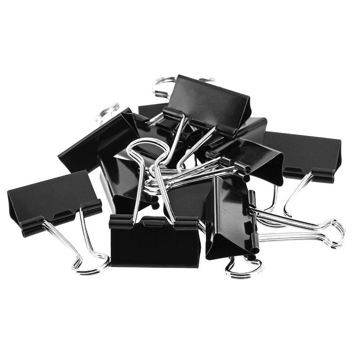 Зажимы для бумаг ErichKrause, 15 мм, 12 шт, цвет черный