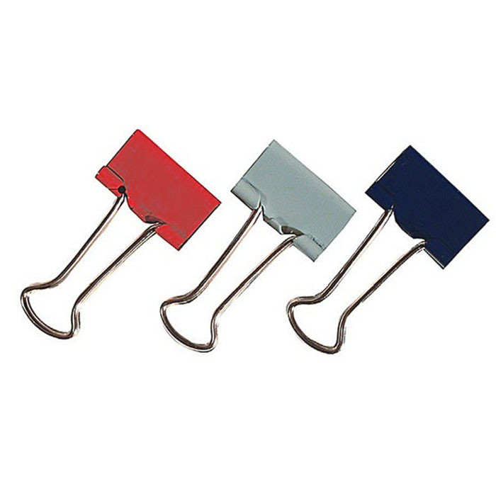 Зажимы для бумаг ErichKrause, цветные, 15 мм, 12 шт