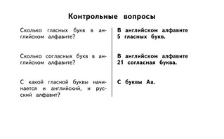 Таблицы по английскому языку для начальной школы 11