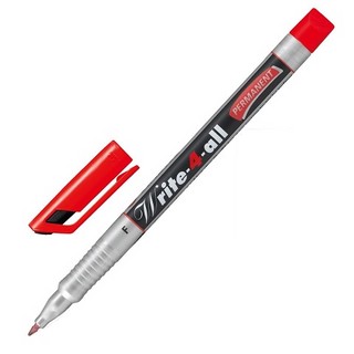 Маркер перманентный Stabilo "Write-4-all", красный, толщина письма 0,7 мм