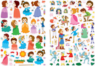 600 наклеек. Принцессы и рыцари 3