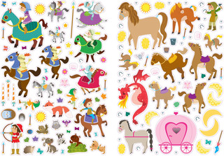 600 наклеек. Принцессы и рыцари 5