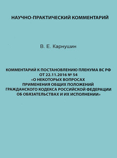 Комментарий к Постановлению Пленума ВС РФ от 22.11.2016 №54 "...