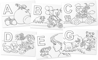 English. Алфавит. Alphabet. Раскраска-игра (мини) 3