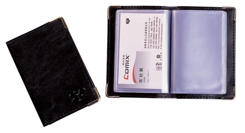 Визитница 'COMIX' на 36 карт, черная, с железными уголками