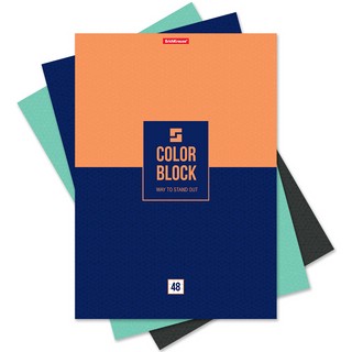 Тетрадь общая Color Block, А4, 48 листов, клетка, в ассортименте. ErichKrause. Цена за 1 шт.