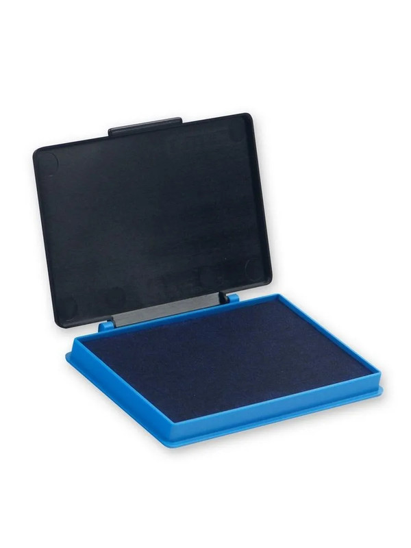 Подушка штемпельная настольная, синяя, 7х11 см