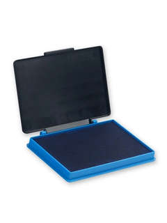 Подушка штемпельная настольная, синяя, 7х11 см