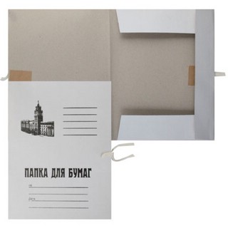 Папка для бумаг "Дело" с завязками 260 гр/м, белая