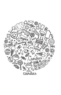 Сладости и шалости. Вкуснейшая раскраска. Раскраски антистресс 11