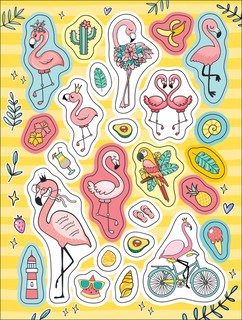 Фламинго. 100 наклеек 3