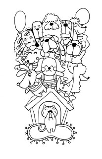 Котята и щеночки. Кто милее? Раскраски антистресс 9