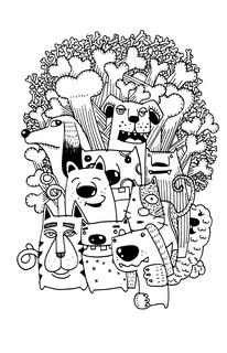 Котята и щеночки. Кто милее? Раскраски антистресс 10