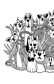 Котята и щеночки. Кто милее? Раскраски антистресс 12