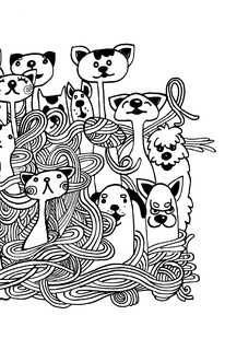 Котята и щеночки. Кто милее? Раскраски антистресс 13